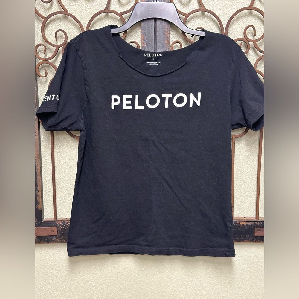 Peloton century club 100th ride black short sleeve graphic tshirt
